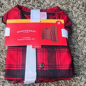 Wondershop Red and Black Plaid Toddler Sleep Set
